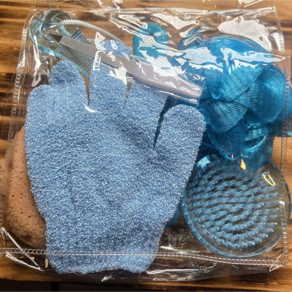 Bath Shower Dry Skin Exfoliating Gift Set 7 Pieces NEW - Picture 2 of 4
